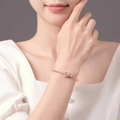 Danturn 925 Sterling Silver Bracelets Rose Gold Family Tree Clasp Snake Chain Bracelets Women Charm Bracelets Free Shipping