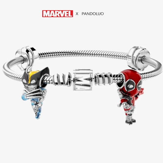 Disney Marvel New in Captain America Charm Beads Fit Pandora Charm Original Bracelet 925 Silver Ring Marvel Series Jewelry Gift